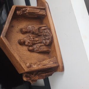 Vintage wooden nativity set